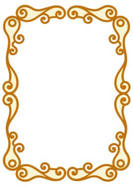 Süslü desenli sarı çerçeve