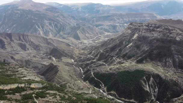 Vinutí Horských Silnic Krásné Krajině Drone Top View — Stock video