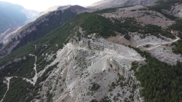 Vârfuri Montane Drumuri Întortocheate Munții Caucazului Vedere Peste — Videoclip de stoc