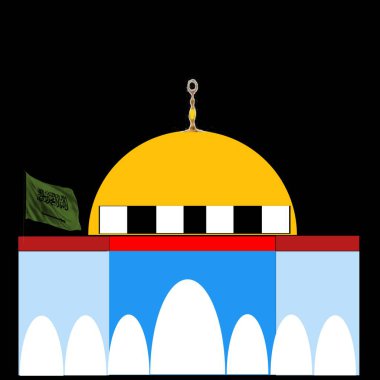 Bait ul maqdis vector, illustration, design, template with Islamic flag  clipart