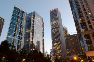 Muhteşem binalar Şikago şehrinin manzarasını dolduruyor.. 