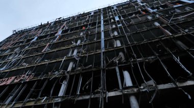 Bina inşaat halinde. Şehirdeki bina.