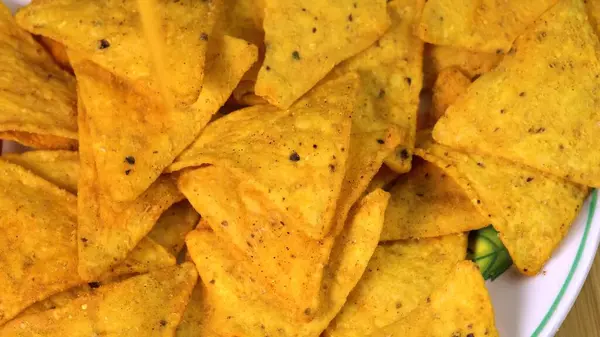 Meksika mısır cipsi, yakın görüş.