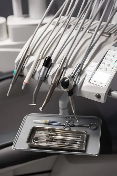 Equipment Dental Instruments Dentist Office Tools Close Dentistry — Stock fotografie