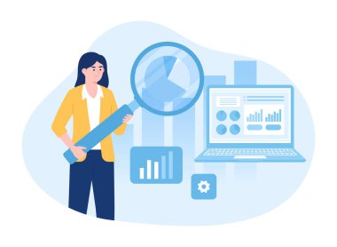 Büyüme grafiği trend kavramını analiz eden kişi düz çizim