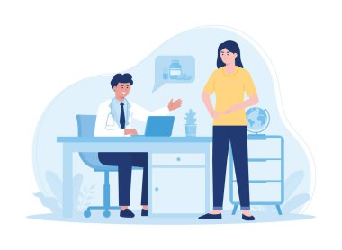 Tıp doktoru danışmanlığı konsept düz illüstrasyon