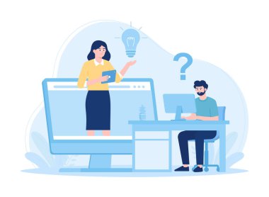 Web sitesi bakımı. Web hizmetleri web tasarımı kurumsal site profesyonel destek güvenlik analizi güncelleme soyut metafor trend düz illüstrasyon