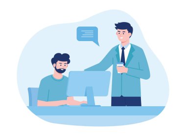 iş danışmanlığının karakteri konsept düz illüstrasyon