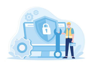 Kişisel veri hatalarını düzelt konsept düz illüstrasyon eğilimi