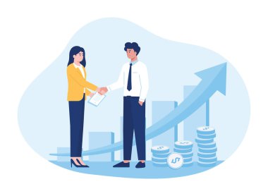para yatırımı anlaşması konsept düz illüstrasyon trend