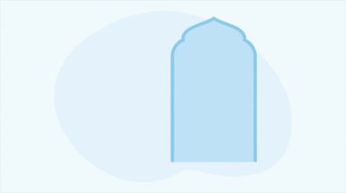 Bir Müslüman, Kuran 'ın düz tasarım animasyonunu okuyor. Kuran okurken bir kadın oturuyor ve düz çizim konsept hareket grafikleri için dua ediyor.