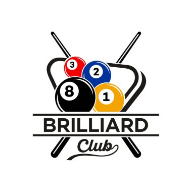 Bilardo logosu vektör şablonu çizim tasarımı