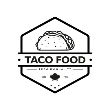 Klasik logo taco vektör şablonu çizimi