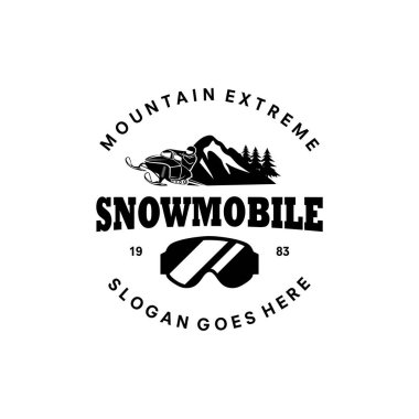 Kayak, kar kayağı ve dağ vektör şablonu çizimi