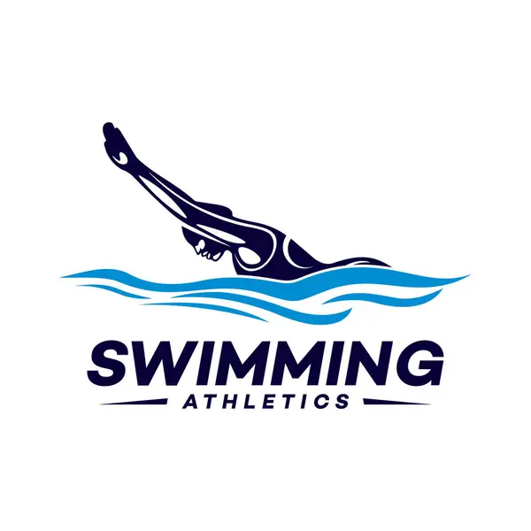 yüzme sporu logo vektör şablonu çizim tasarımı