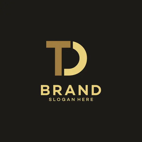 Modern ilk harf TD sanat logosu tasarımı