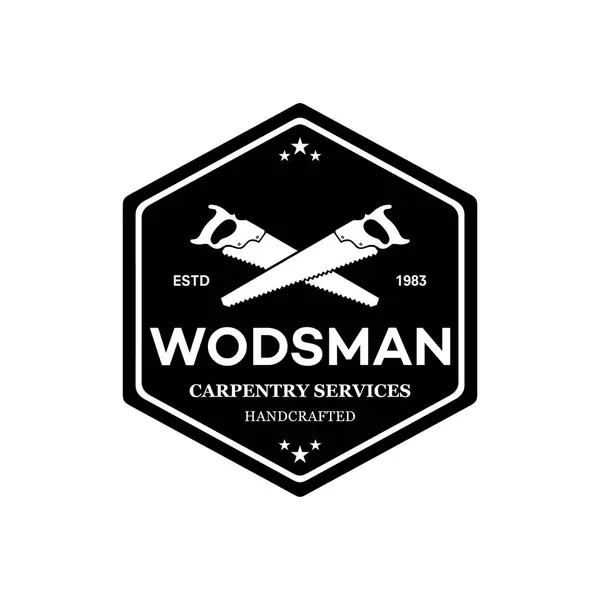 Wood logo vektör tasarımı marangoz aracı silueti oduncu marangoz marangoz şirket logosu