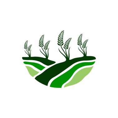 Buğday çiftliği logosu ve şablon çizimi