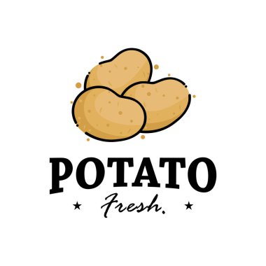 Patates logosu vektör şablonu çizimi