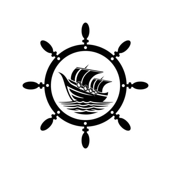 gemi logo tasarımı vektör çizimi