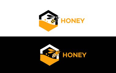 Bal arısı logo vektör şablonu çizim tasarımı