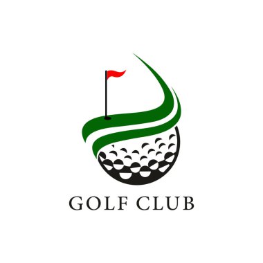Golf logosu tasarımı vektör çizimi