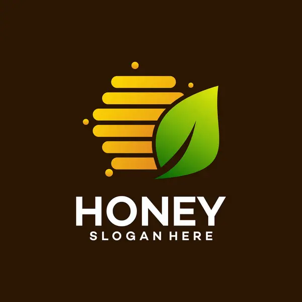 Klasik logo bal arısı vektör şablonu çizimi