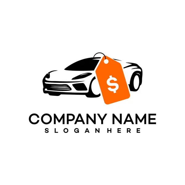 satış otomobili logo tasarımı vektör çizimi