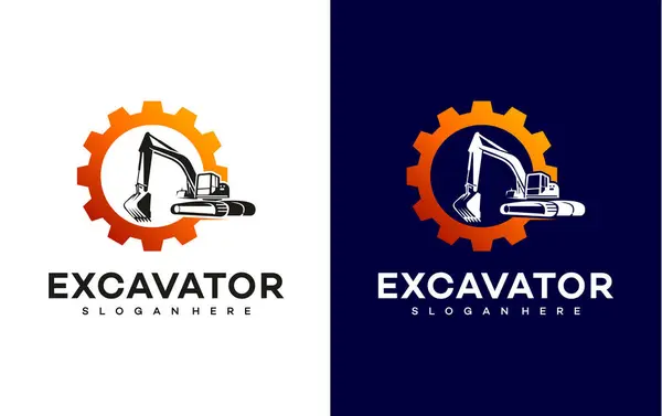 Kazıcı logo vektör şablonu çizim tasarımı