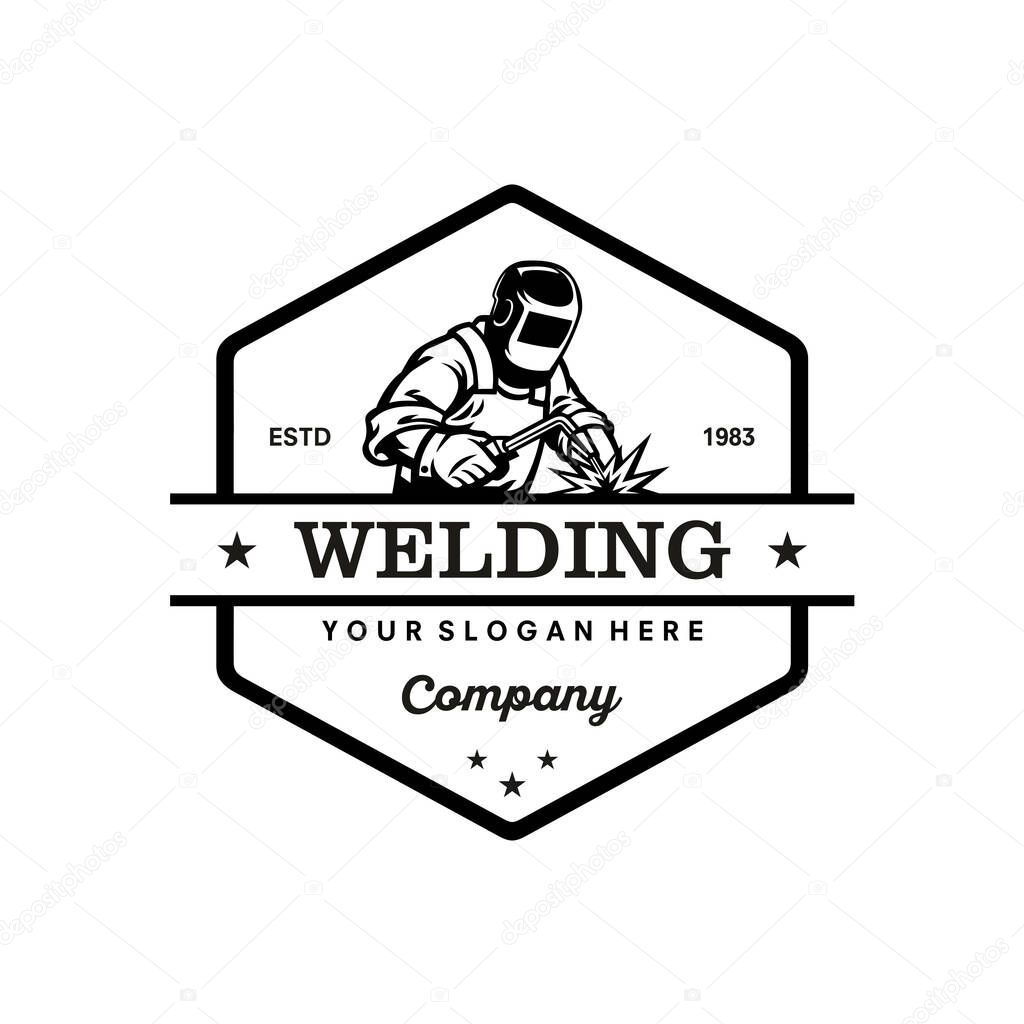 Welding logo vector illustration design
