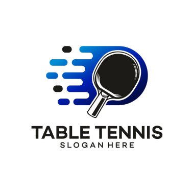 masa tenisi kulübü logosu tasarımı vektör illüstrasyonu