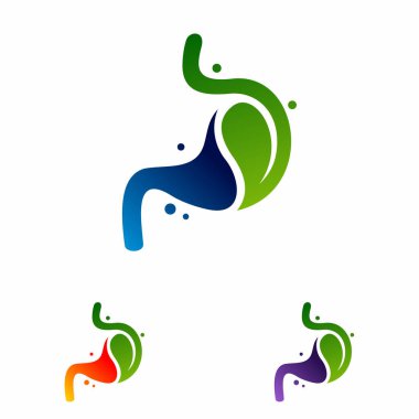 Mide yaprağı logo vektör şablonu çizim tasarımı