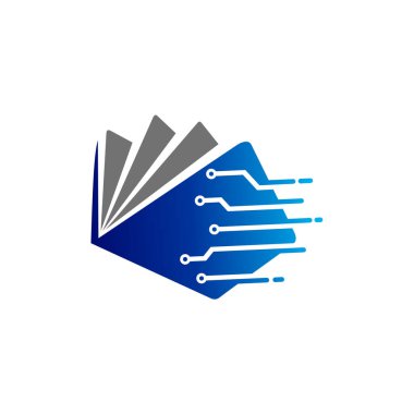 Teknoloji kitabı logo sembolü vektör illüstrasyon tasarımı