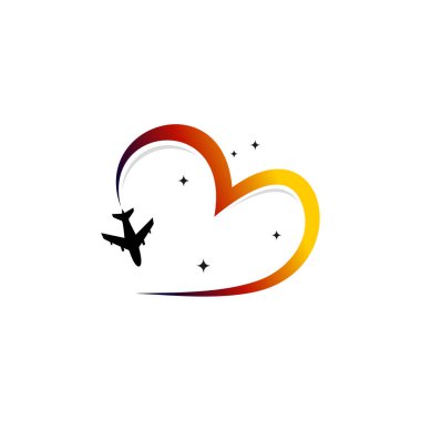 Love Travel logo tasarım vektörü, seyahat logosu şablonu
