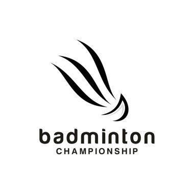 badminton logo simgesi mekik vektör tasarımı