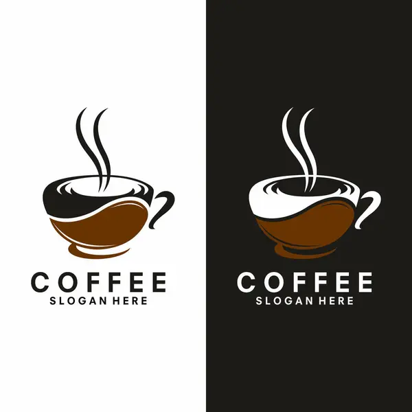 kahve logosu vektör şablonu çizim tasarımı