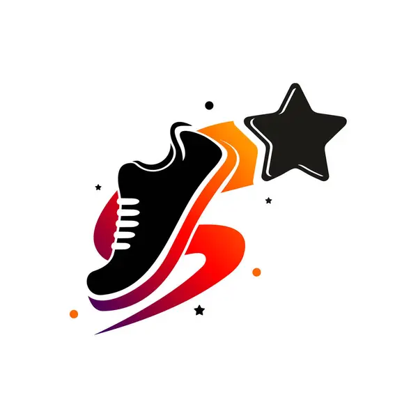 yıldız ayakkabıları logo tasarımı vektör çizimi