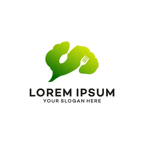 yiyecek beyinli logo sembolü vektör şablonu çizim tasarımı