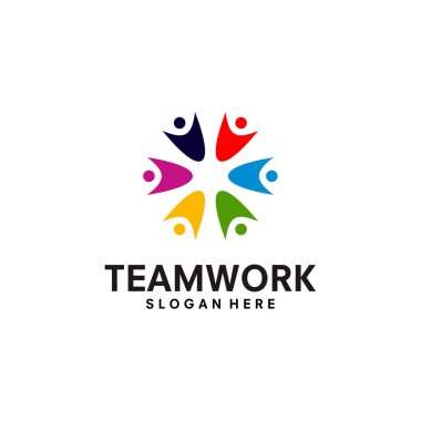 İş ve takım çalışması için vektör tasarım şablonu.