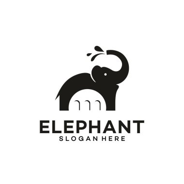 Klasik logo fil vektör şablonu çizimi