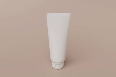 Yüzeyde dik duran bir losyon tüpü.