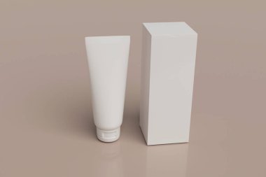 Kutunun yanında duran bir tüp losyon.