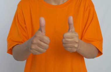 Giving a double thumbs up. hand symbol. deaf symbol or sign language clipart