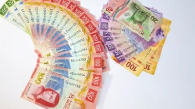 Meksika banknotları ve farklı değerlerde paralar