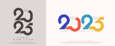 2025 tipografi logo tasarımı konsepti. Mutlu yıllar 2025 logo tasarımı.