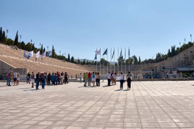 Atina, Yunanistan; 13 Ekim 2022: 1896 'da Atina' da düzenlenen ilk modern Olimpiyat oyunlarına ev sahipliği yapan ünlü Panathenaic Stadyumu