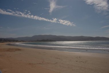 Nigran, Pontevedra, İspanya 'daki Playa Amrica manzarası