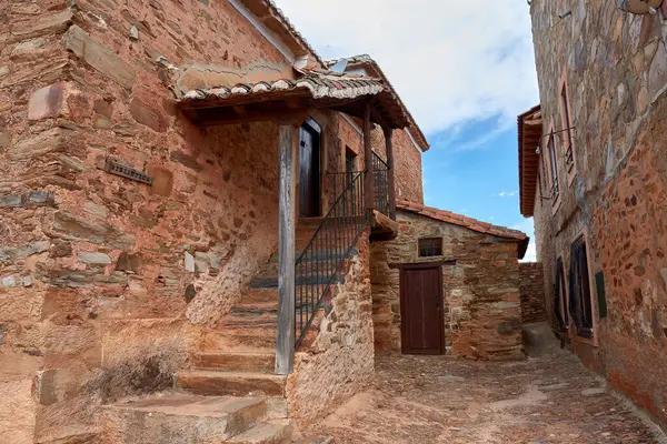 La Maragata 'daki tipik taş ev Castrillo de Los Polvazares, Leon, İspanya