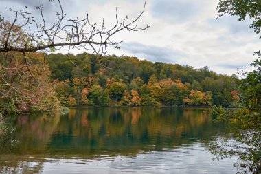Hırvatistan 'ın Plitvice Lakes Ulusal Parkı' ndaki sonbahar sahnesi sonbaharda doğanın nefes kesici dönüşümünü gözler önüne seriyor. Sakin, kristal kadar berrak göller çevredeki ormanın altın, turuncu ve kırmızı tonlarını yansıtıyor.