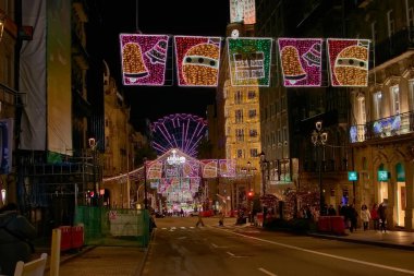 Vigo, Spain - December 13, 2024,The streets of Vigo, Spain, are filled with light and color with its famous Christmas decorations, attracting visitors from all over the world. 